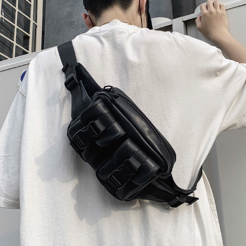 Chest Bag Men Skew Cross 100 Hitch Tide Casual Individuality Pu Cortex Sports Multifunction Single Shoulder Sloped Satchel Bag small purse