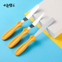  Stainless steel cream spatula scraper flat knife three-piece set cake mounting scraper release knife Stirring baking tool