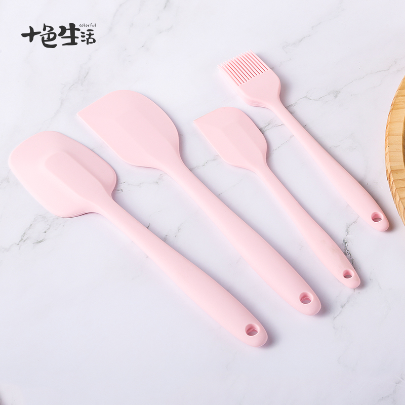 Silicone Baking Tool Suit Kitchen Home Scrapper Complete Scraper Oil Brush Combined Suit 4 pieces of high temperature resistant