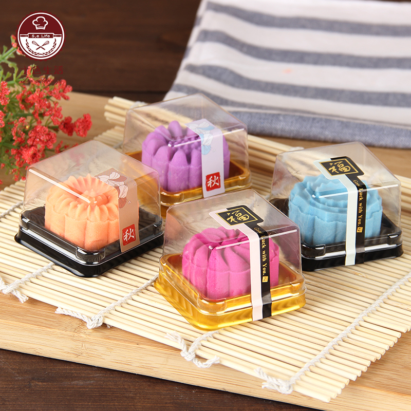 Blister moon cake box Plastic ice skin moon cake Mung bean cake Egg yolk pastry Snow Mei Niang packing box 50 pieces
