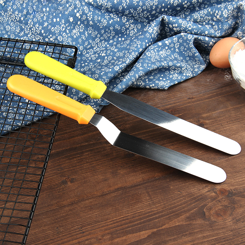 Baking tools stainless steel cream spatula 6 8 10 inch cake decoration tool scraper straight kiss knife demoulding knife