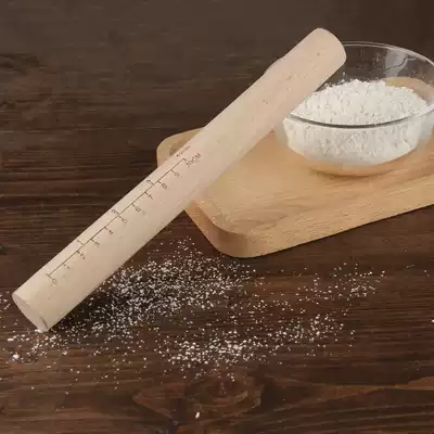 Rolling pin Solid wood baking tool Pressing noodle stick Bread pizza skin rod Dumpling skin Rolling noodle stick with scale size number