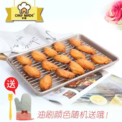 Learn kitchen baking tray rectangular gold non-stick nougat cake roll cookies diy oven household baking mold