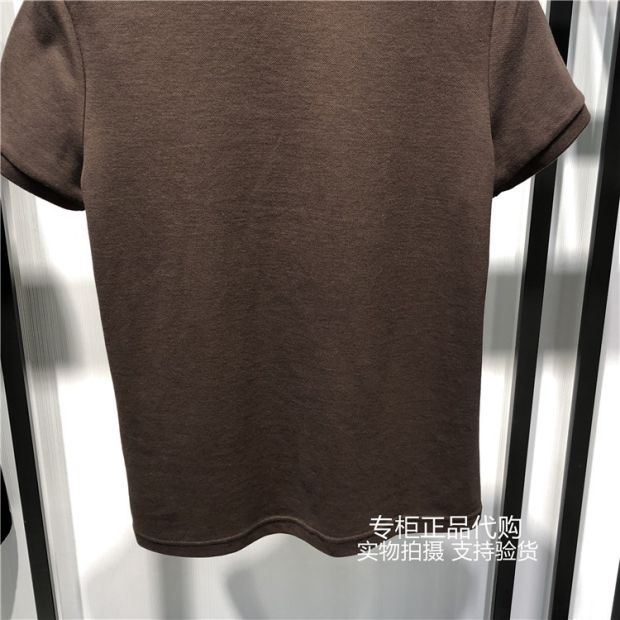B1DB92422 Chim hòa bình nam 2019 Mùa hè Mới nâu thêu mỏng tay áo ngắn tay áo 468 - Polo áo có cổ