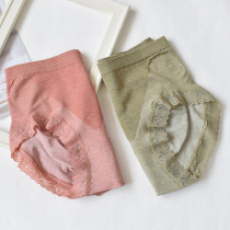 Mid-waist bag hip seamless underwear women lace side lift breathable breifs cotton crotch shorts soft big stretch