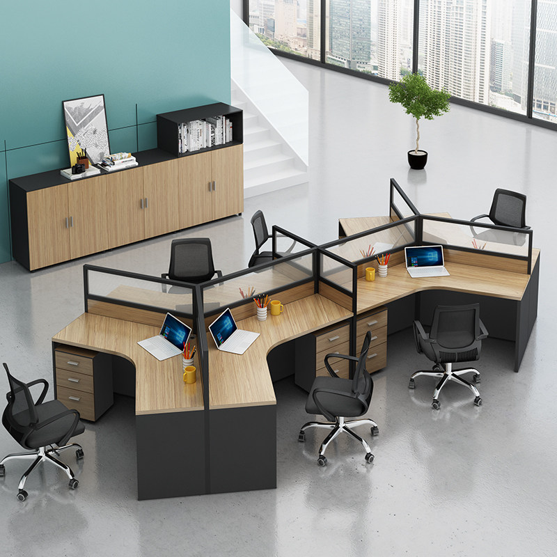 Staff desk and chair combination 1 meter screen 3 5 people office furniture corner partition staff card seat simple and modern