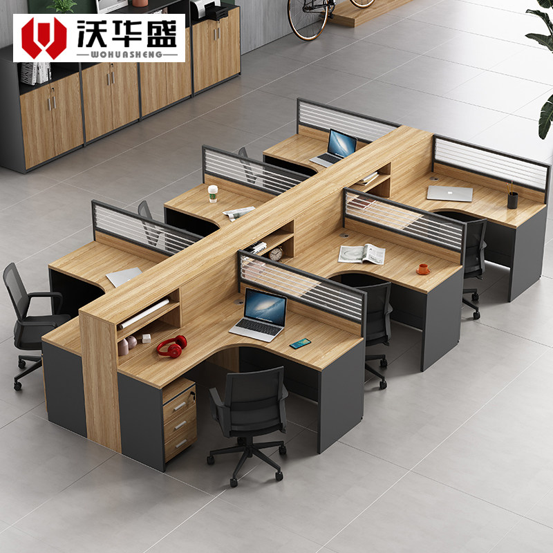 Guangzhou Brief Desk Finance Clerk Card Holder 4 68 People's Office Staff Composition Computer Screen Table