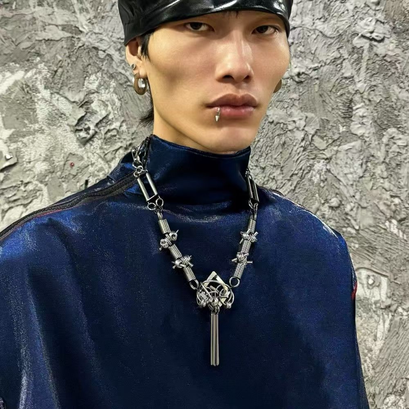 Original Design Ultra-Hardcore Futuristic Mechanical Punk Necklace