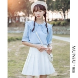 Синяя летняя свежая военно-морская рубашка