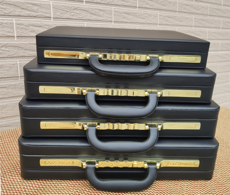 Leather Suitcase, Business Briefcase, Computer Case, Handbag, Password Lock, Money Box, Multifunctional Document Bag, Storage Box, Official Seal Box