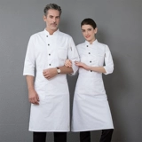 Рабочее обслуживание шеф -повара для мужского с семиточниками для рукава для питания ресторан High -End Hotel Hotel Hotel Pult Cotton Black Chef Service High -end