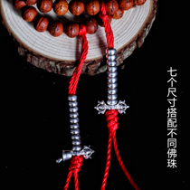 Sterling silver S925 beads counter Tibetan Tibetan Buddhist bells and pestle accessories chanting ten thousand-character clip clip