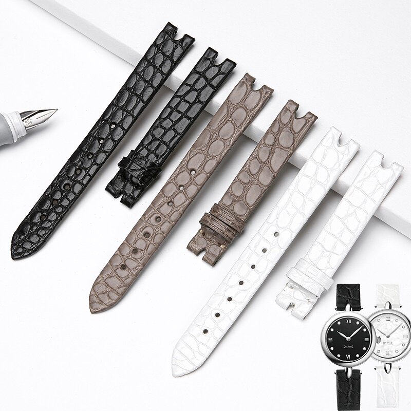 Dassault for Omega crocodile leather strap genuine leather female 424 13 27 disc flying series 12MM notch