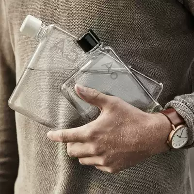 Australian transparent water bottle accompanying cup Plastic sports water cup men and women simple portable student household creative kettle