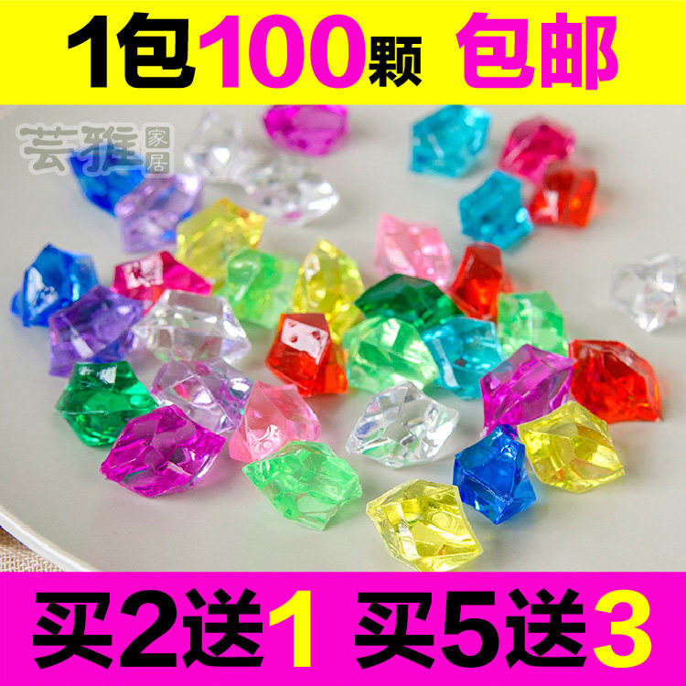 Acrylic Water Cryolite Colored Stone Water Pebble Fish Tank Plastic Glass Bead Decoration Fake-Emulated Ice Block Props
