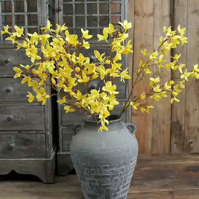 Long branch simulation forsythia flower simulation flower silk flower Chinese shop living room wedding flower arrangement home decoration fake flower Yunya