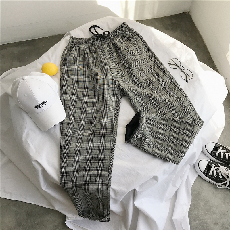 W5lattice Casual pants male trousers Fattening Plus Size easy Straight tube tide the fat autumn youth Britain Retro 2021