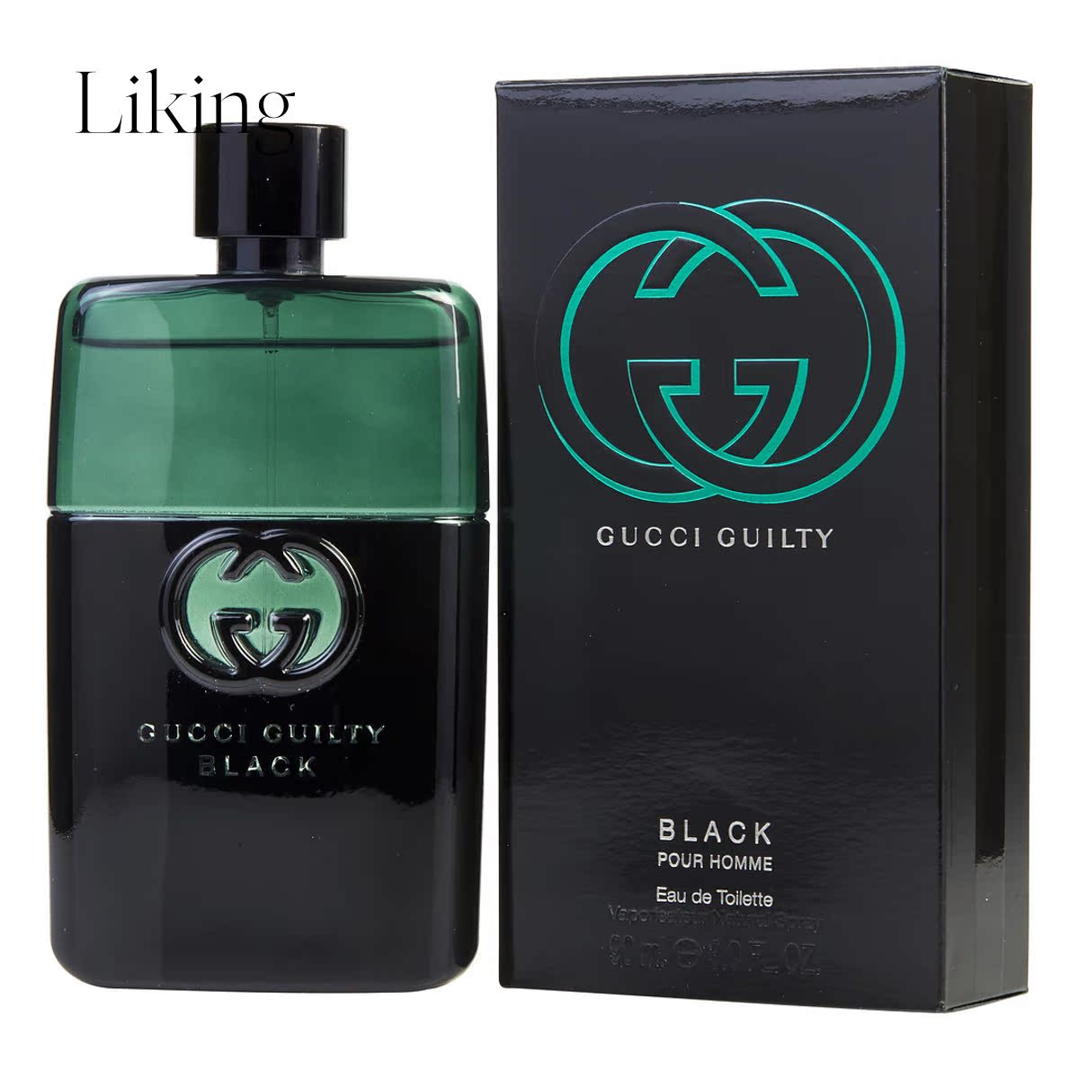 Gucci男士用Guilty Black Pour Homme淡香水喷雾3盎司