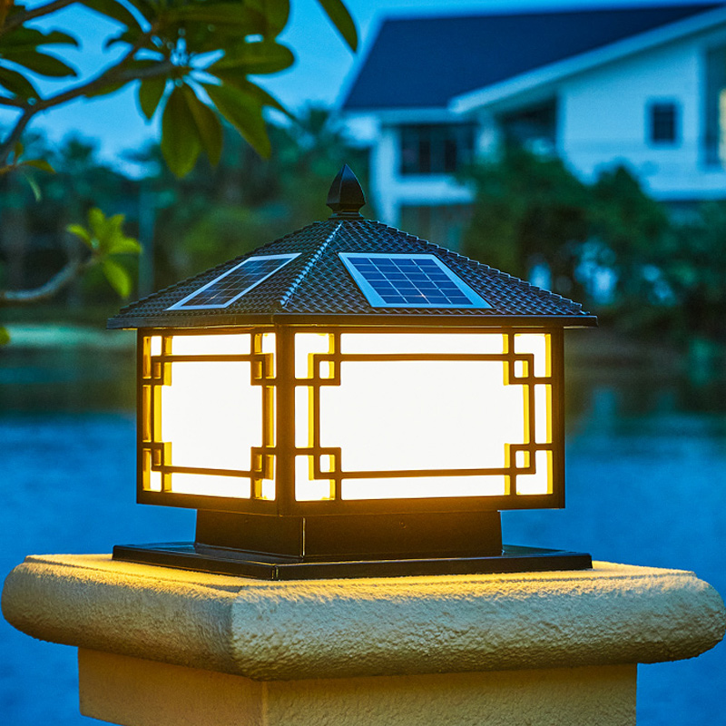 Pai Solar Lamp Outdoor Courtyard Lamp Villa Wall Head Big Door Light Home Outdoor Waterproof Led column headlights