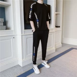 Летняя футболка с коротким рукавом, комплект, трендовая спортивная летняя одежда, штаны, сезон 2021, в корейском стиле