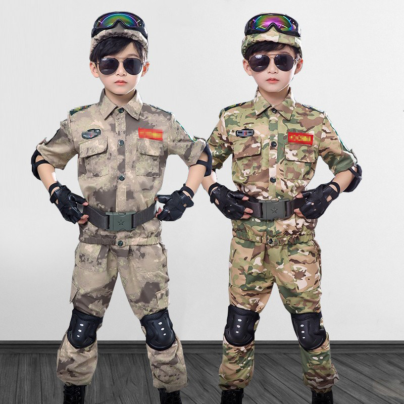 Children's camouflage uniform suit boy special forces clothes summer short-sleeved children's student military training uniform summer camp clothing
