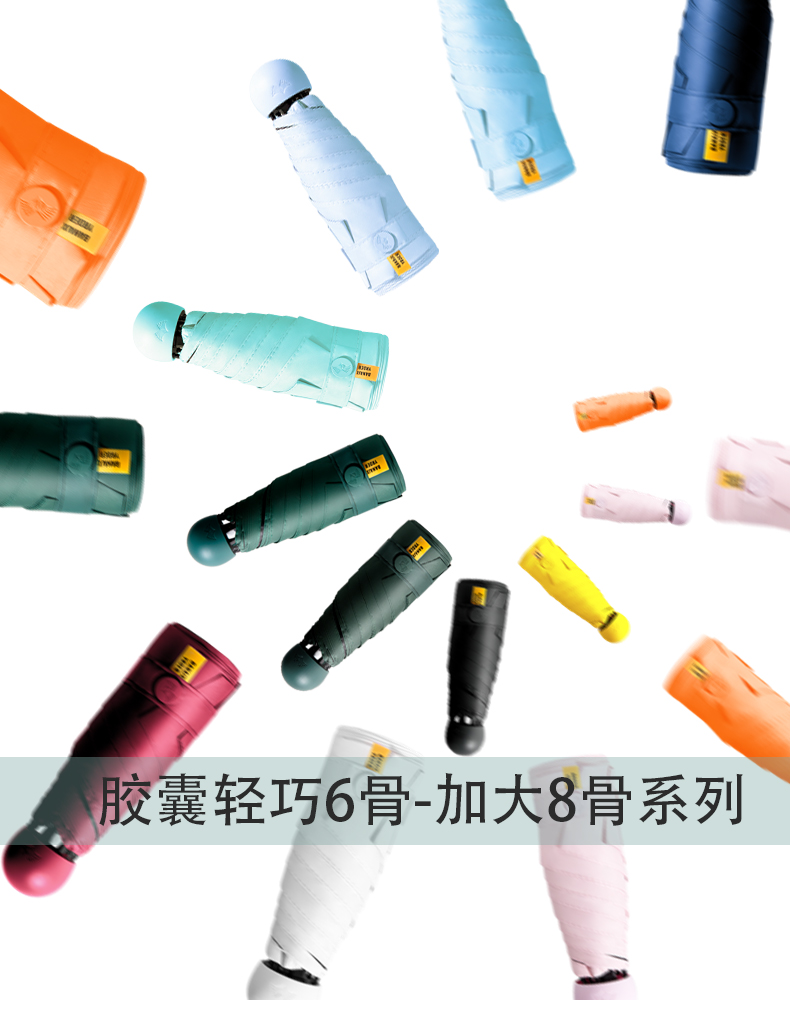 希明鹿钠 超轻胶囊五折伞 图1