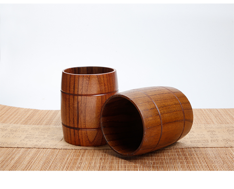Gỗ tự nhiên retro nước thủy tinh rượu thủy tinh bằng gỗ cốc cà phê trà tách trà tùy chỉnh chữ khắc logo - Tách chai đựng nước