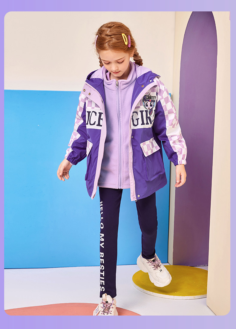 小马宝莉 22年秋季款 三合一可拆卸 女童冲锋衣两件套 聚划算双重优惠折后￥158.9包邮 110~160码多色可选