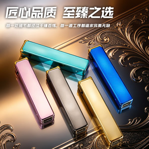 高端新款金属蓝焰直冲广告打火机定制定做logo激光刻字印刷防爆款