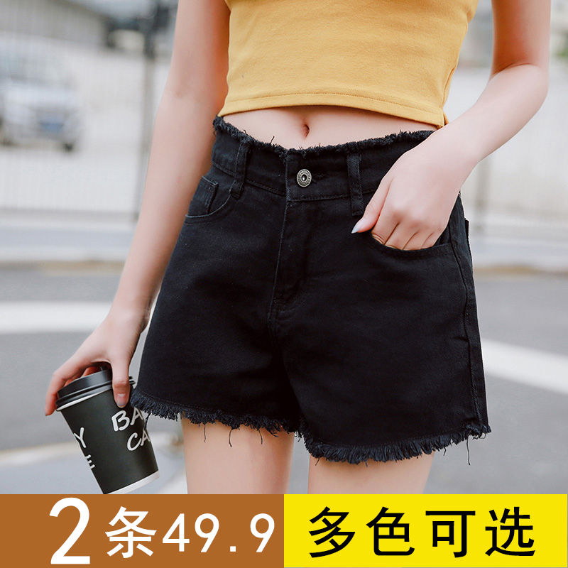 Denim shorts women's 2021 summer new wide leg high waist a word short Korean version loose chic hot pants students wild