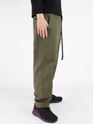 All-match Japanese retro men's straight plus size casual pants Loose solid color tide brand overalls cloth pants long pants