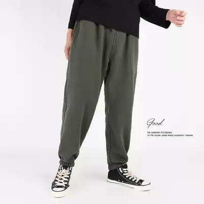 Spring and autumn casual army green sweatpants boys and teenagers drawstring leggings cotton leggings loose sweatpants