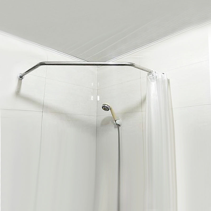 Stainless steel 304 curved shower curtain rod shaped rod diamond-shaped triangle can be customized shower curtain bracket partition customization
