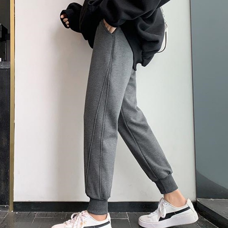 1.6m Short Men's Cropped Sweatpants, Spring and Autumn Thin Style, Short Leg Nine-Point Casual Jogger Pants