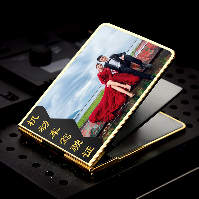 Driver's license leather jacket female high-end motor driver's license This protective sleeve line driver's license two-in-one set net red couple men