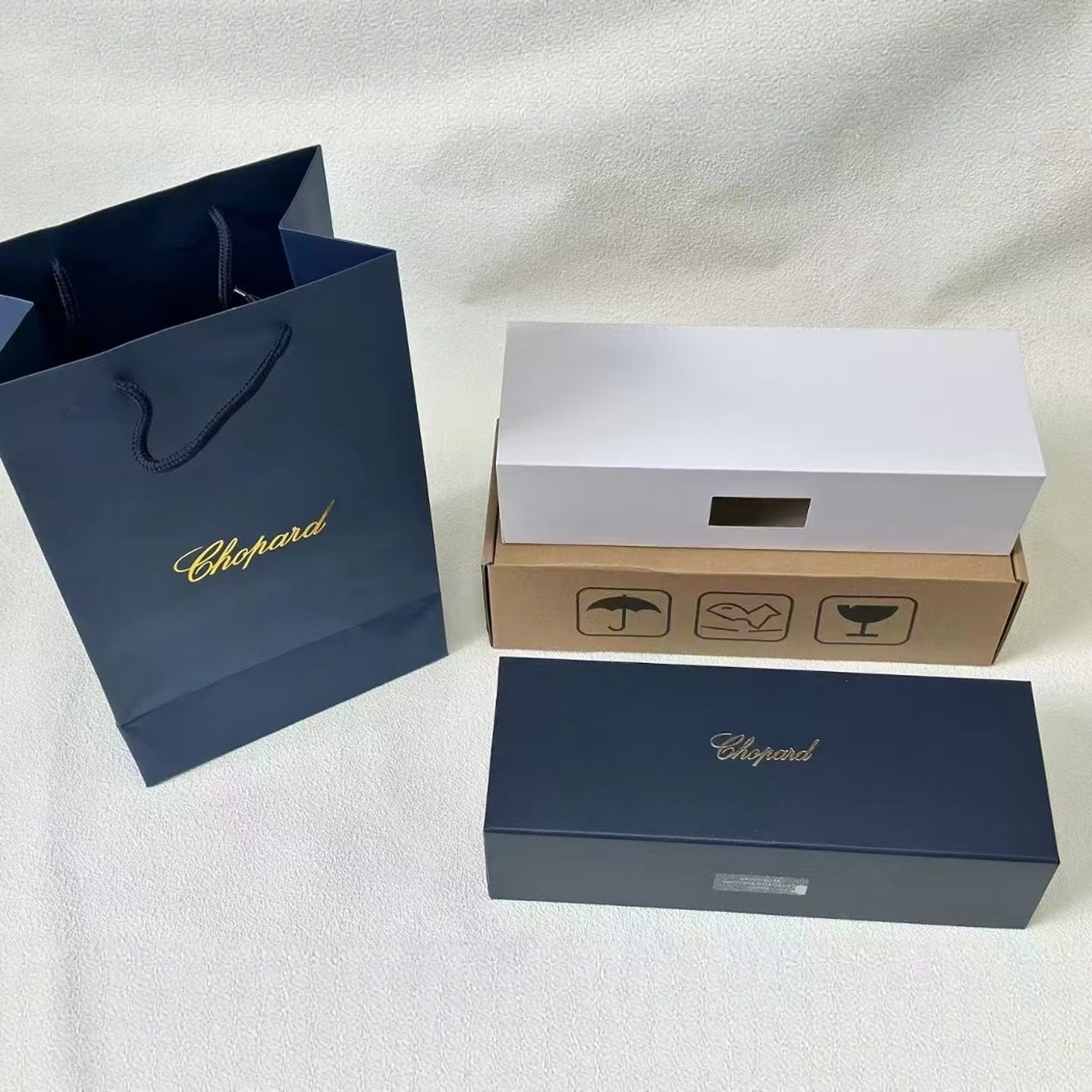 Chopard Watch Box Rectangular Watch Case Happy Diamonds Packaging Box Leather Gift Box Gift Box Watch Storage Box