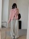 Gray Raccoon Fur Half-High Collar Stand-Up Collar Double Zipper Sweater Jacket for Women, Autumn and Winter Thickened Outerwear Knit Cardigan