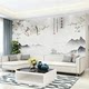 New TV background wall cloth ink landscape flower and bird wallpaper home living room decorative wall cloth 8d three-dimensional mural