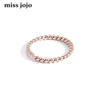 MISS JOJO Phiên bản Nhật Bản và Hàn Quốc của vòng xoắn khớp nối vòng đuôi tốt mạ vàng hồng 18K vàng nhỏ phụ nữ nhẫn - Nhẫn