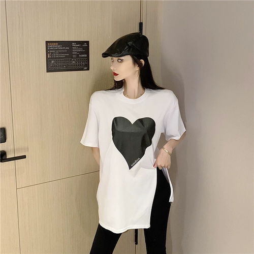 Летняя ретро длинная сексуальная футболка с коротким рукавом, сезон 2021, средней длины