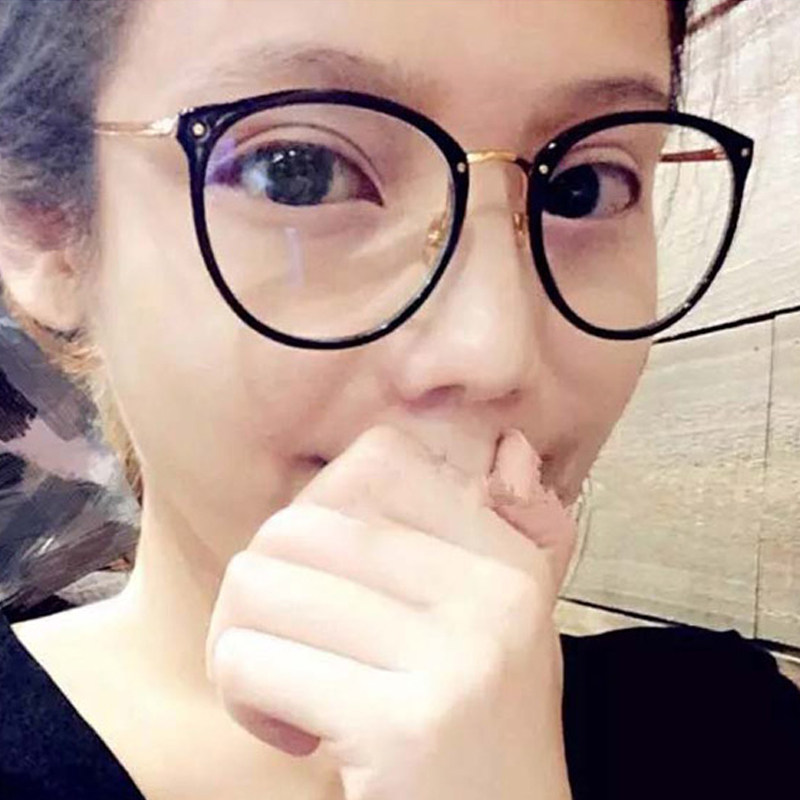 Black frame glasses female myopia glasses female can be equipped with a degree vegan eye frame eye frame female
