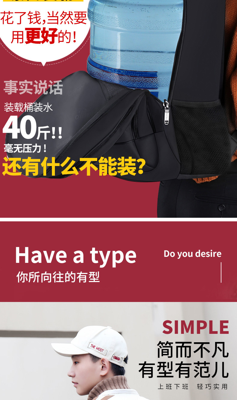 卡帝乐鳄鱼 男士双肩包 图6