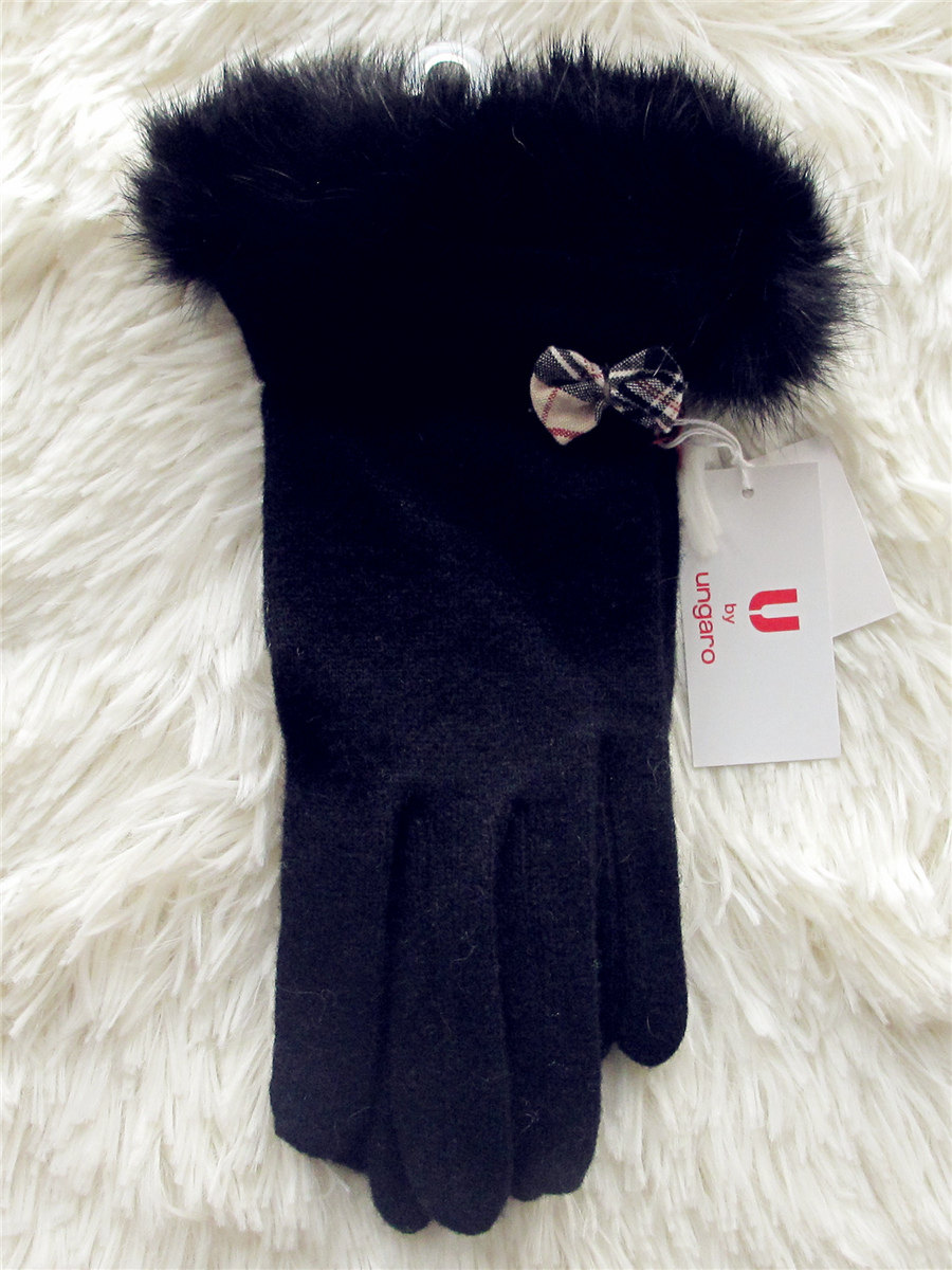 Japanese purchase of Ungaro wool rabbit fur warm gloves can be simple touch screen December Beijing spot