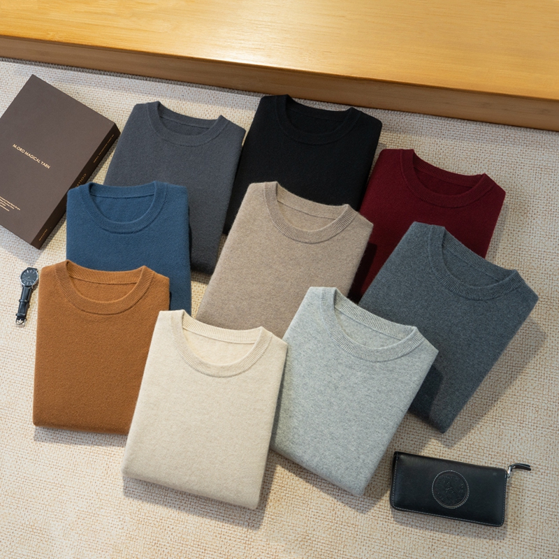 Consinee 100% Cashmere Sweater Men's Round Neck Autumn and Winter Business Gentleman Knitted Cashmere Sweater Base Layer Top Consinee 100% Cashmere Sweater Men's Round Neck Autumn and Winter Business Gentleman Knitted Cashmere Sweater Base Layer Top