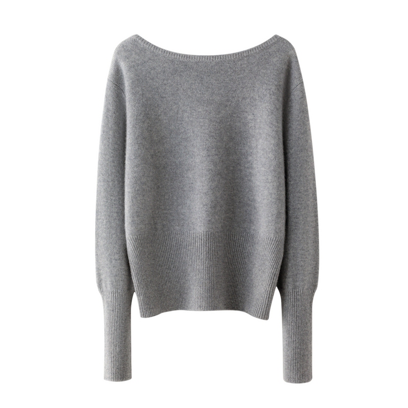 Consinee 100% Cashmere Sweater with a One-Line Neckline for Women, High-Waisted Short Style, Thickened Slim-Fit Sweater, Base Layer Consinee 100% Cashmere Sweater with a One-Line Neckline for Women, High-Waisted Short Style, Thickened Slim-Fit Sweater, Base Layer