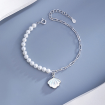 A beam sterling silver pearl bracelet female ins niche design girl girlfriends handwear 2021 New High sense