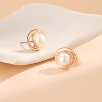 Pearl earrings female sterling silver 2021 New Tide earrings light luxury niche design advanced sense lost an earring