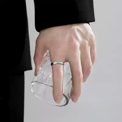 Sterling silver ring men's ins tide fashion sexual cold wind senior niche design men's single food ring tail ring
