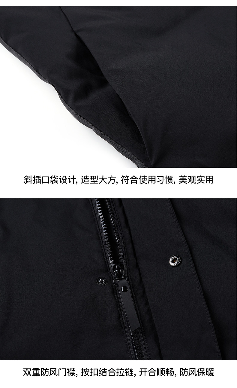 鸭鸭 男士 90%白鸭绒羽绒服 图14