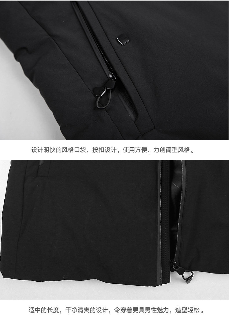 鸭鸭 男士短款毛领羽绒服 图9
